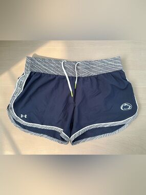 Under Armour Fly By Blue Penn State Nittany Lions Lined Running Shorts Women L